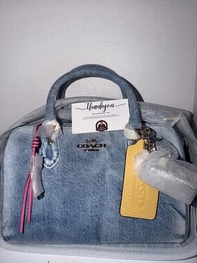 NWT 2026 Coach Loved Demin Medium Rowan Satchel CDY74 SAMEDAY SHIP